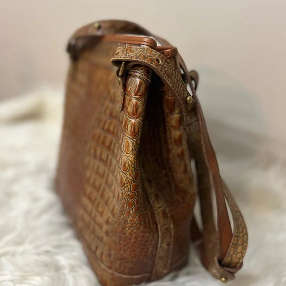 Brahmin Tan Crocodile-Embossed Shoulder Bag - Picture 5 of 15